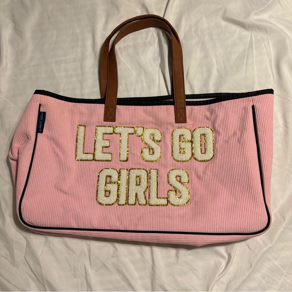 Simply Southern Pink Corduroy Tote Let’s Go Girls